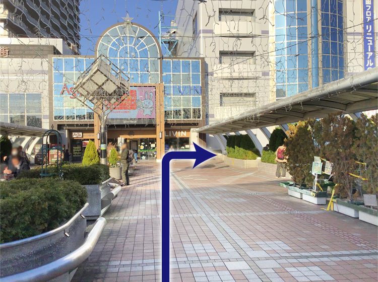 田無アスタ、リヴィン田無店の入口近くに階段があります。